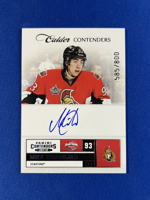 2011-12 Panini - Mika Zibanejad Calder Contenders Rookie Auto /800 #235 front