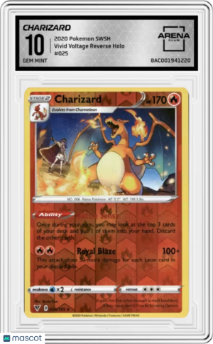 Charizard 025/185 Graded Pokémon Card 2020 Vivid Voltage Reverse Holo Rare front