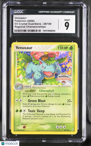 POP 1 Venusaur 28/100 CGC Graded Pokémon Stamped Promo Regional Championships front