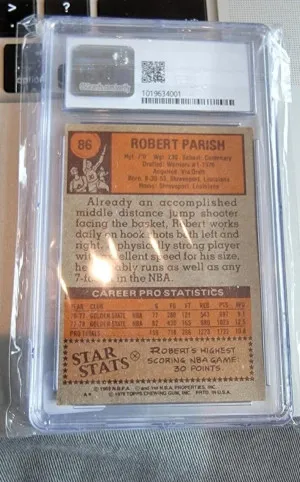 ROBERT PARISH 1978 TOPPS #86 WARRIRS PSA 6 EX-MT back