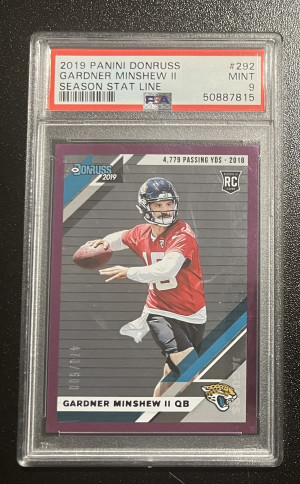 2019 Panini Donruss Gardner Minshew II Season Stat Line /500 Rookie front