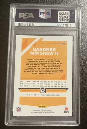 2019 Panini Donruss Gardner Minshew II Season Stat Line /500 Rookie back