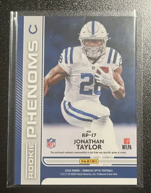 2020 Donruss Optic Jonathan Taylor Rookie Phenoms Silver Patch back