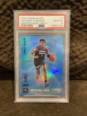 2020 Anthony Edwards Hoops Arriving Now Holo PSA 10 front