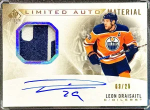 Leon Draisaitl 2020-21 SP Authentic Limited Auto Material Patch Auto 03/25 front
