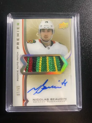 Nicolas Beaudin 20-21 Premier Rookie Auto Patch /65 front