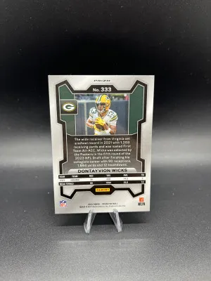 2023 Prizm Dontayvion Wicks Silver Prizm RC back
