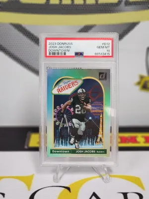 2023 Donruss Josh Jacobs Downtown PSA Gem-Mint 10! front