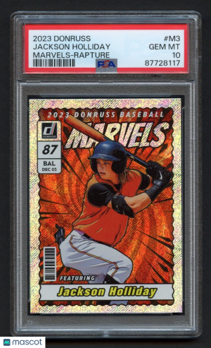 2023 Donruss Jackson Holliday Marvels-Rapture SP PSA 10 (2719) front