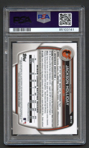 2023 Bowman Chrome Jackson Holliday SP PSA 10 Orioles (2713) back