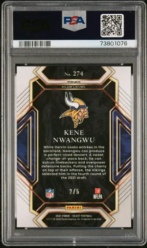 2021 Panini Select Kene Nwangwu #274 PSA 10 POP 1 back