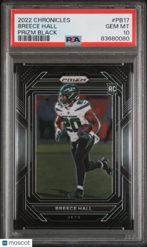 2022 Panini Chronicles Prizm Black Breece Hall #PB17 Insert PSA 10 front