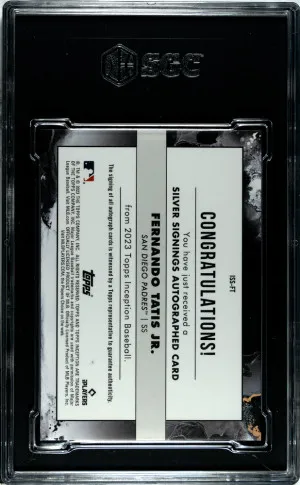 2023 Topps Inception Fernando Tatis JR. #ISS-FT SGC 10 back