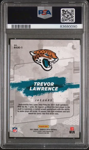 2021 Panini Donruss Optic Rookie Gridiron Kings Trevor Lawrence #RGK1 PSA 10 back