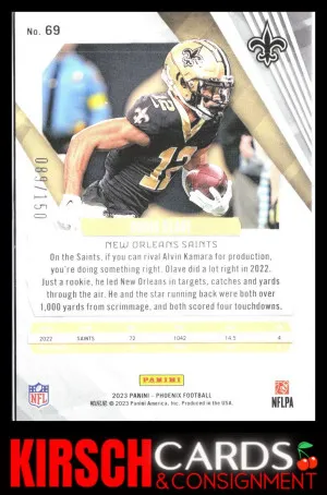 Chris Olave 2023 Panini Phoenix #69b Lava #/150 New Orleans Saints back