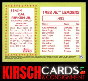 Cal Ripken Jr. 2020 Topps #85AS-4 1985 Topps 35th Anniversary All-Stars back