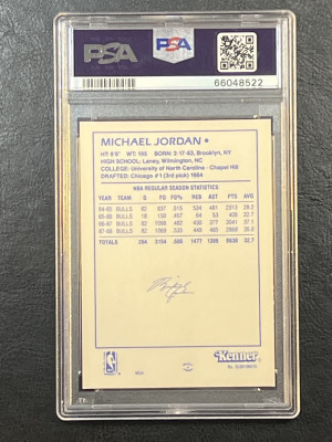 1988 Kenner Starting Lineup Jordan PSA 8 back
