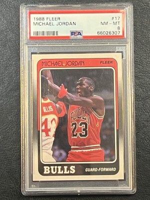 1988 Fleer Jordan PSA 8 front