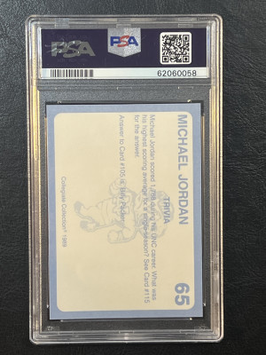 1989 North Carolina Collegiate Collection Jordan PSA 10 back