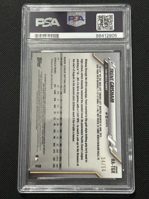 Trent Grisham 2020 Topps Chrome #RATGR RC Auto Gold Wave Refractor PSA 10 /50 back