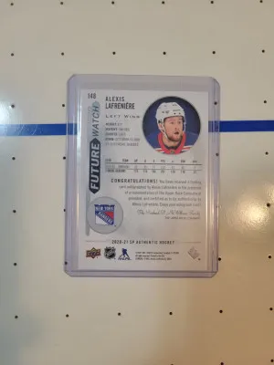 2020-21 SP Authentic Future Watch auto Alexis Lafreniere /999 back