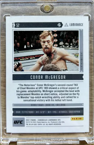 2021 Panini Chronicles UFC - Purple - Luminance - Conor McGregor /49 back