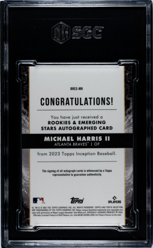 2023 Topps Inception Michael Harris II #BRES-MH SGC 9.5 back