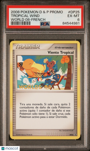 #DP25 Viento Tropical Wind Worlds 08 SPANISH Stamped Pokémon Promo Card | PSA 6 front