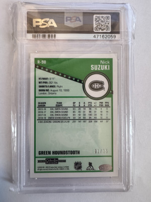 Nick Suzuki  2019 OPC platinum Retro rookie /15 Psa 10 back