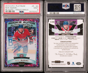 Nick Suzuki 2019 OPC platinum Violet Pixels Auto 1:1626 back