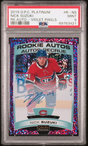 Nick Suzuki 2019 OPC platinum Violet Pixels Auto 1:1626 front