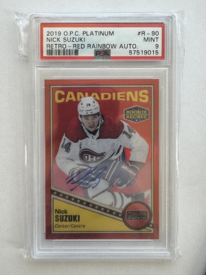 Nick Suzuki 2019 OPC Platinum Retro Red Rainbow Auto 1:1449 front