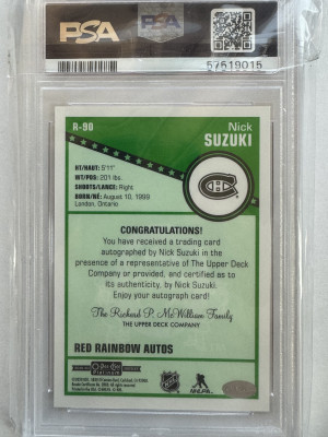 Nick Suzuki 2019 OPC Platinum Retro Red Rainbow Auto 1:1449 back