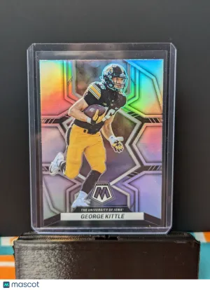 GEORGE KITTLE 2023 Mosaic Draft Picks Silver Prizm — Iowa, San Francisco 49ers! front
