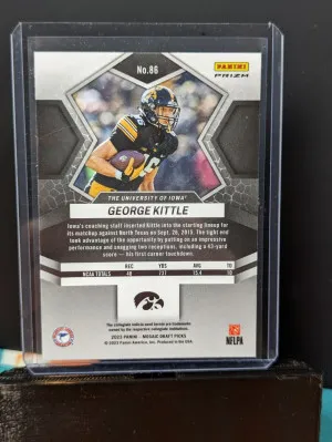 GEORGE KITTLE 2023 Mosaic Draft Picks Silver Prizm — Iowa, San Francisco 49ers! back
