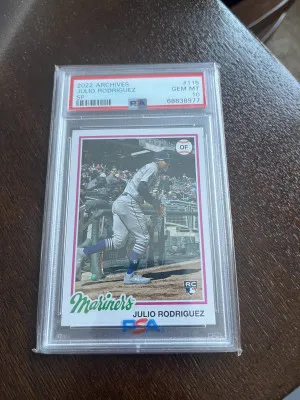 2022 Topps Archives Julio Rodriguez SP Rookie PSA 10 front