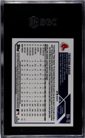 2023 Topps Chrome Triston Casas #RA-TC SGC 9.5 back