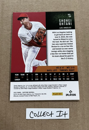 Shohei Ohtani 2022 Capstone Card # 69 back