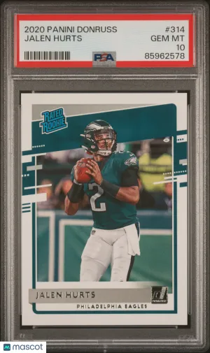 2020 Panini Donruss Jalen Hurts #314 Rookie PSA 10 front