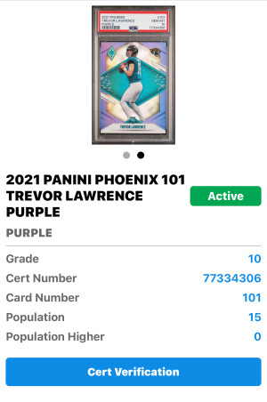 2021 Phoenix T-Law purple /125 back