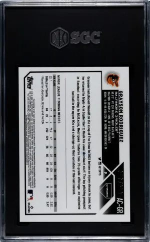 2023 Topps Chrome Update Grayson Rodriguez #AC-GR SGC 9.5 back