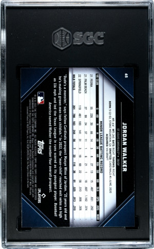 2023 Topps Chrome Black Jordan Walker #65 SGC 10 back