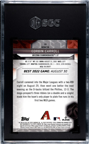 2023 Bowman's Best Corbin Carroll #20 Rookie SGC 9.5 back