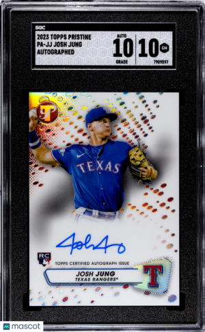 2023 Topps Pristine Josh Jung #PA-JJ On Card SGC 10 front