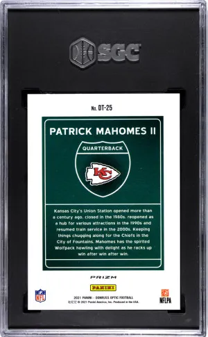 2021 Donruss Optic Patrick Mahomes II #DT-25 Case Hit SGC 9 back