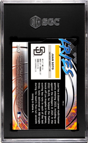 2023 Topps Finest Juan Soto #FR-3 SGC 10 San Diego Padres back