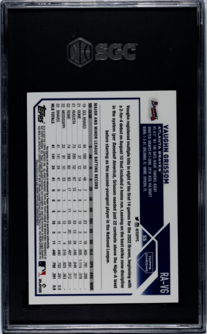 2023 Topps Chrome Vaughn Grissom #RA-VG /99 SGC 10 Atlanta Braves back