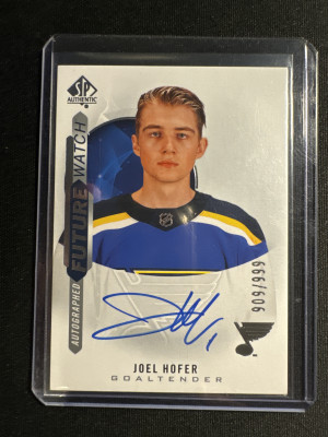 2020-21 SP Authentic Joel Hofer Future Watch Auto /999 front