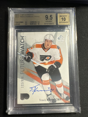 2016-17 SP Authentic Travis Konecny Future Watch Auto /999 front