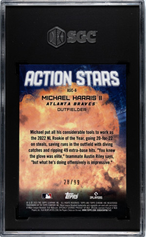 2023 Topps Chrome Update Michael Harris II #ASC-6 /99 SGC 9.5 Atlanta Braves back